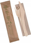 Zestaw serwetka,widelec,nóż 1 szt a 300 szt z drewna