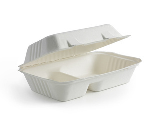 POJEMNIK OBIADOWY ECO Z TRZCINY CUKROWEJ PÓŁOBIAD DWUDZIELNY a50szt