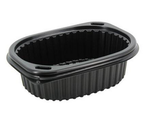 Pojemniki do dań muszelka karbowana czarna mocna 250ml 80szt