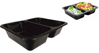 POJEMNIK CATERINGOWY DO ZGRZEWU DWUDZIELNY 227x178x50MM 1350ML 50 SZT