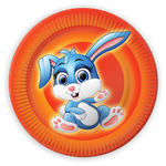 Talerz talerzyki papierowe 18cm T18 ZAJĄCZEK 6szt
