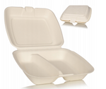 MENU BOX OPAKOWANIE OBIADOWE Z TRZCINY 2 DZIELNE 230X205X70 1200ML A50