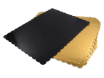 PODKŁAD POD TORT FALBANKA ZŁOTO-CZARNY 60x40cm a1szt
