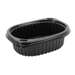 Pojemniki do dań muszelka karbowana czarna mocna 350ml 80szt