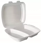 POJEMNIK OBIADOWY STYROPIANOWY DWUDZIELNY 230x195x38MM a250szt