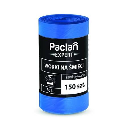 WORKI NA ŚMIECI PACLAN EXPERT NIEBIESKIE WIĄZANE 35L a150szt